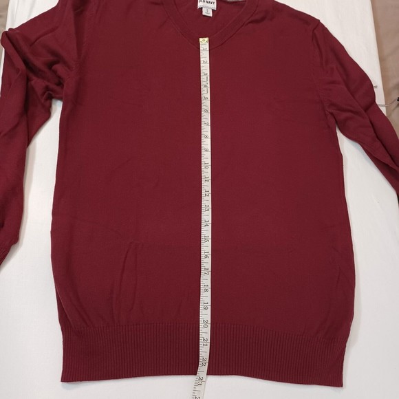 Old Navy Women's Size Medium Long Sleeve Pullover Knit Solid V Sweater Burgundy - Picture 6 of 9
